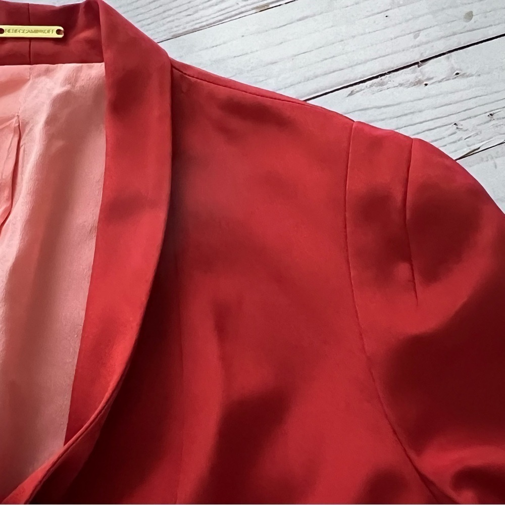 Rebecca Minkoff Silk Jacket in Orange and Pink size Medium - Picture 11 of 15
